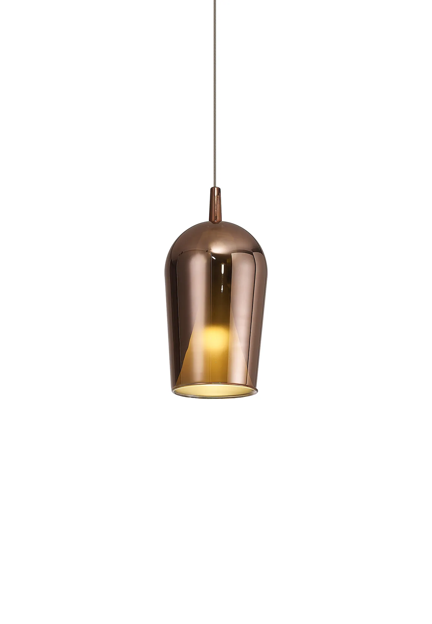 M8251  Elsa Assembly Pendant (WITHOUT PLATE) Champagne Glass Shade 1 Light Copper Glass
